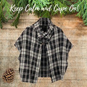 Black and White Plaid Cape